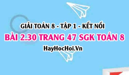 Giải bài 2.30 trang 47 Toán 8 Tập 1 SGK Kết nối tri thức